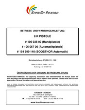 Kremlin-Rexson 2-K PISTOLE Betriebs- Und Wartungsanleitung