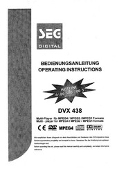 Seg DVX 438 Bedienungsanleitung