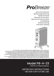 Probreeze PB-H-23 Bedienungsanleitung