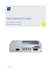 G&D VisionXS-IP-C-DVI-I Installation Und Bedienung