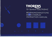 THORENS TD 126 Mk III Electronic Bedienungsanleitung