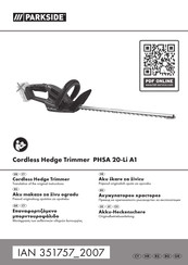 Parkside PHSA 20-Li A1 Originalbetriebsanleitung