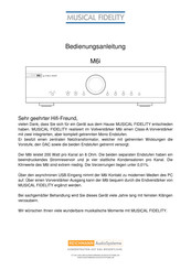 Musical Fidelity M6i Bedienungsanleitung
