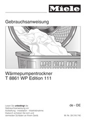 Miele T 8861 WP Edition 111 Gebrauchsanweisung