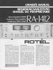 Rotel RA-1412 Bedienungsanleitung
