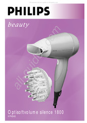 Philips beauty Optisoftvolume silence 1800 Bedienungsanleitung