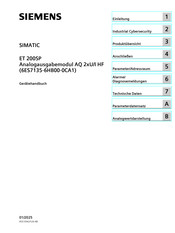 Siemens simatic et 200sp Gerätehandbuch