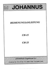 Johannus CH-25 Bedienungsanleitung