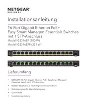 NETGEAR GS316EP Installationsanleitung