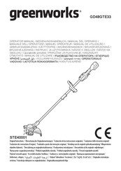 Greenworks STE40001 Bedienungshandbuch