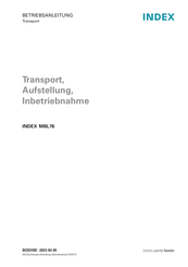 Index MBL76 Transport, Aufstellung, Inbetriebnahme