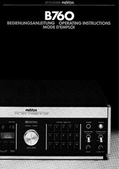 Revox B760 Bedienungsanleitung