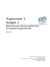 ETC Expression 3 Kurzbedienungsanleitung
