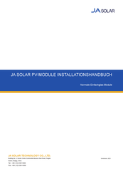 JA SOLAR JAM68S11 PR Serie Installationshandbuch