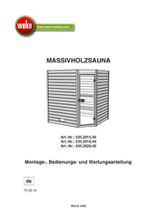 Weka 539.2015.40 Montage-, Bedienungs- Und Wartungsanleitung