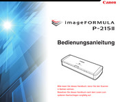 Canon imageFORMULA P-215II Bedienungsanleitung