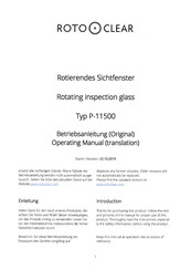 Rotoclear P-11500 410 Betriebsanleitung