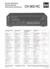 Dual CR 900 RC Serviceanleitung