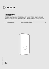 Bosch TR8501iR 15/18/21 DESOB Installations- Und Bedienungsanleitung