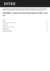 Intex PREMIUM POOL GREYWOOD PRISM FRAME Benutzerhandbuch