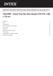 Intex Frame Pool Set Ultra XTR Quadra Benutzerhandbuch
