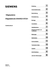 Siemens SIWAREX WT231 Gerätehandbuch