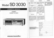 Marantz SD 3030 Bedienungsanleitung