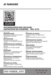Parkside PAS 18 F5 Bedienungs- Und Sicherheitshinweise Originalbetriebsanleitung