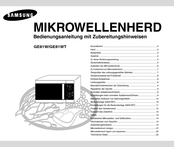 Samsung GE81W Bedienungsanleitung Mit Zubereitungshinweisen