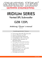 Ground Zero IRIDIUM GZIB 12SPL Anleitung