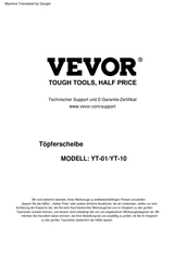 Vevor YT-01 Bedienungsanleitung