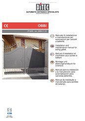 DITEC OBBI3BFCH Montage- Und Wartungshandbuch