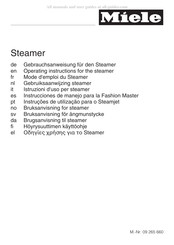Miele Steamer TX2070 Gebrauchsanweisung