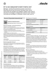 steute RF 96 SDS SW915-NET Montage- Und Anschlussanleitung