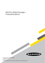 Banner K50 Pro Select Pro Produkthandbuch