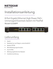 NETGEAR GS308PP Installationsanleitung
