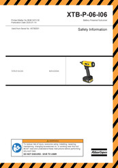 Atlas Copco XTB-P-06-I06 Sicherheitshinweise