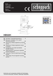 Scheppach HBS261 Originalbetriebsanleitung