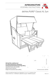 deVries PURE Classic XL Sun Aufbauanleitung