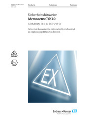 Endress+Hauser CYK10 Sicherheitshinweise
