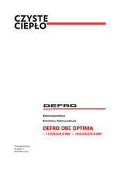 Defro DBE OPTIMA 12,0/8,0/4,0 KW Bedienungsanleitung