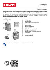 Hilti VC 10-22 Kurzanleitung