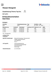 Webasto Thermo Top Evo Einbaudokumentation