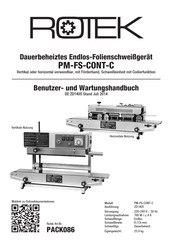 Rotek PM-FS-CONT-C Benutzer- Und Wartungshandbuch