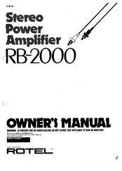 Rotel RB-2000 Bedienungsanleitung