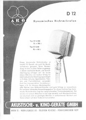 Akg D 12 E Bedienungshinweise