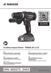 Parkside PSBSA 20-Li C3 Originalbetriebsanleitung