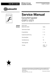 Bauknecht GSFS 5321 Serviceanleitung