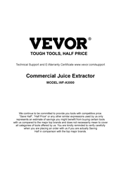 Vevor WF-A3000 Bedienungsanleitung