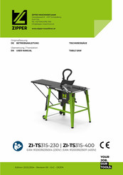 Zipper Maschinen ZI-TS315-230 Betriebsanleitung